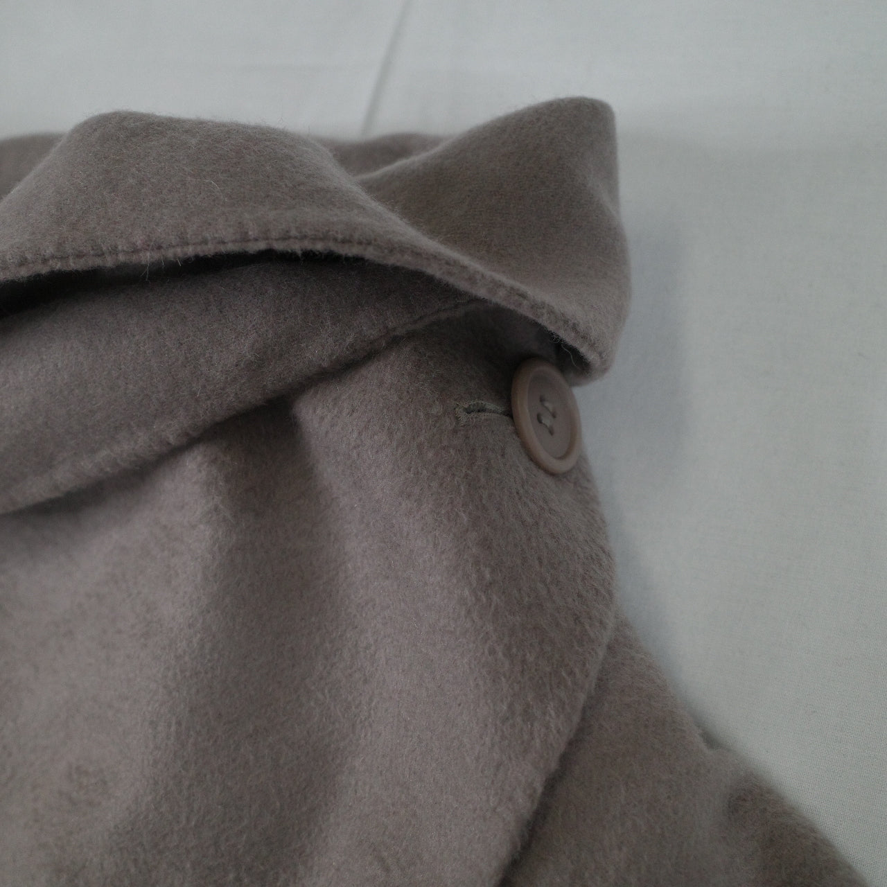 Max Mara Studio Light Brown Wool Shawl Coat Womens Tessuto Womens Large