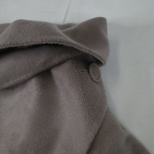 Max Mara Studio Light Brown Wool Shawl Coat Womens Tessuto Womens Large