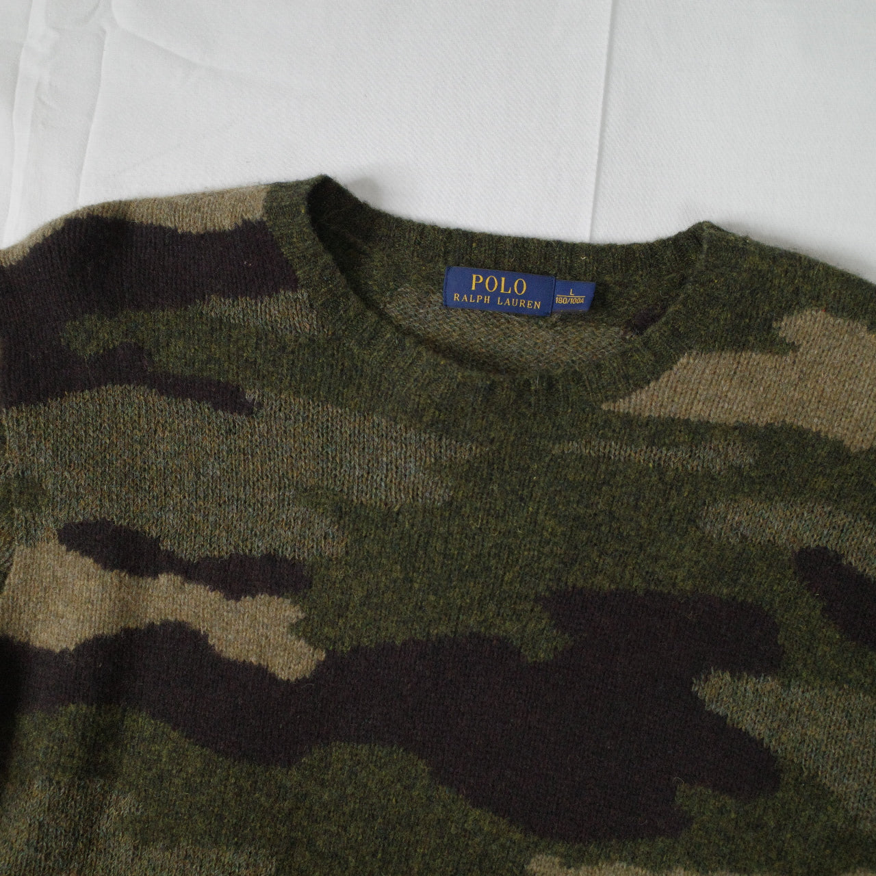 Polo Ralph Lauren Knit Camo Sweater Wool Mens Small