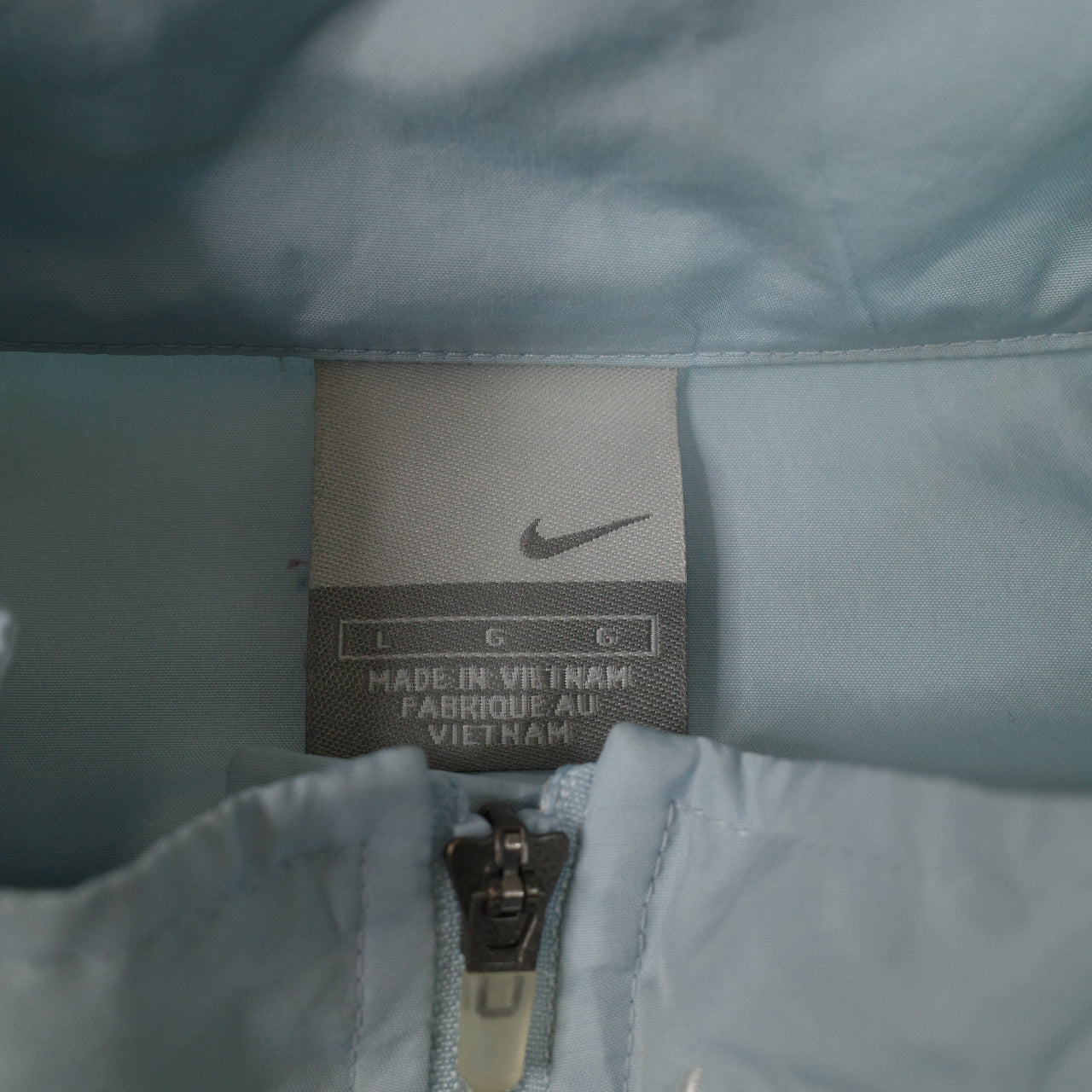 Vintage Nike Packable Baby Blue Track Zip Up Jacket Mens M
