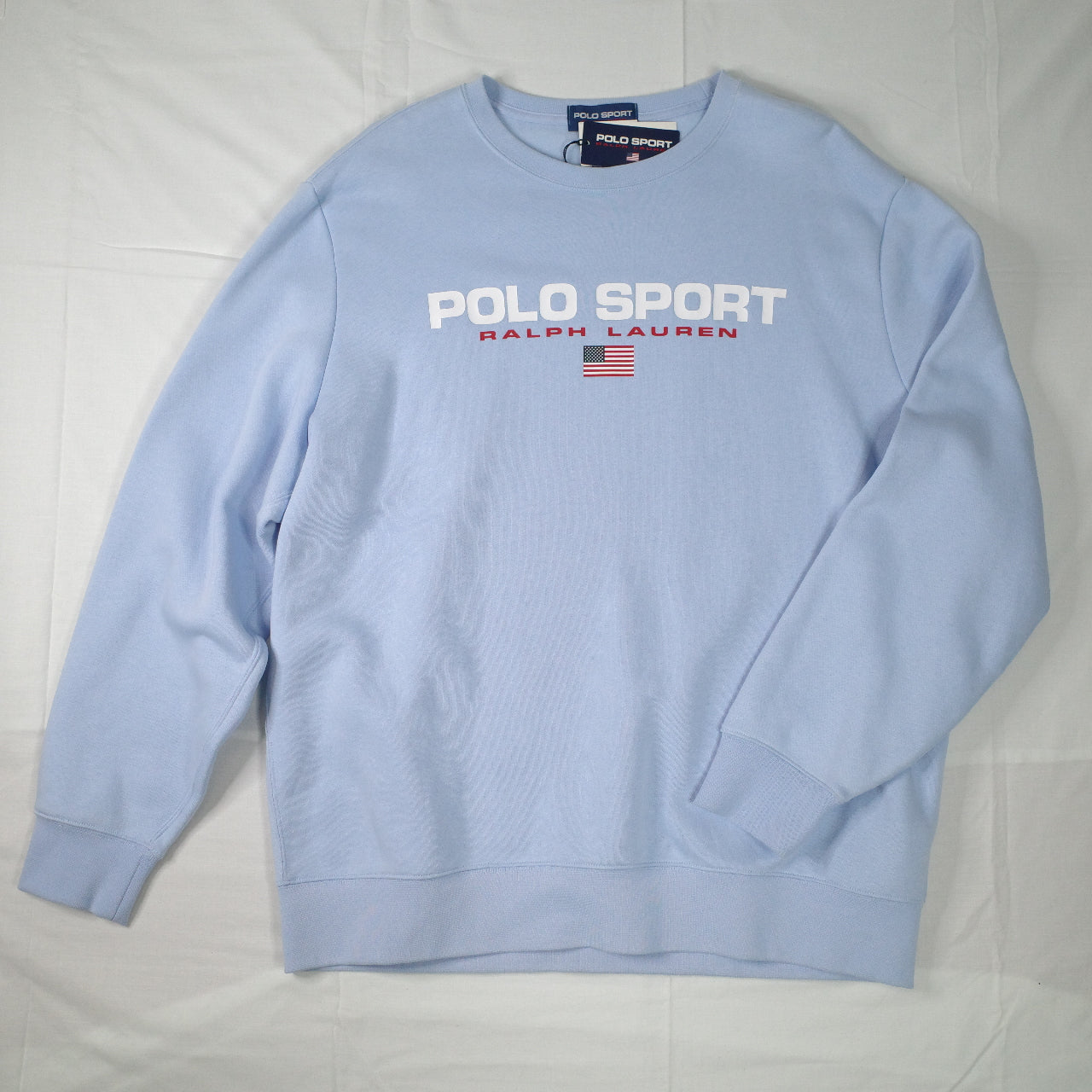 Polo Ralph Lauren Polo Sport Baby Blue Spell Out Sweater Crewneck Mens XXL NWT