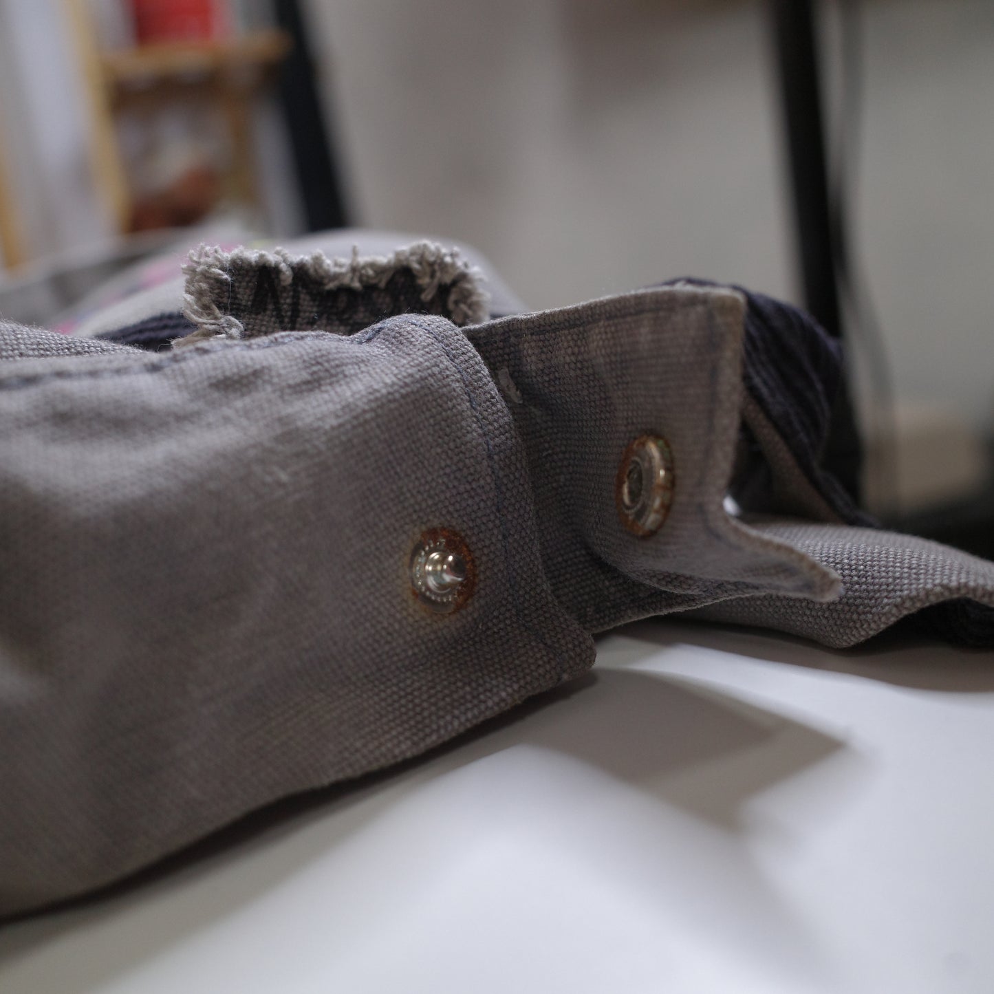 Jon Burgerman Canvas Cord Faces Denim Satchel