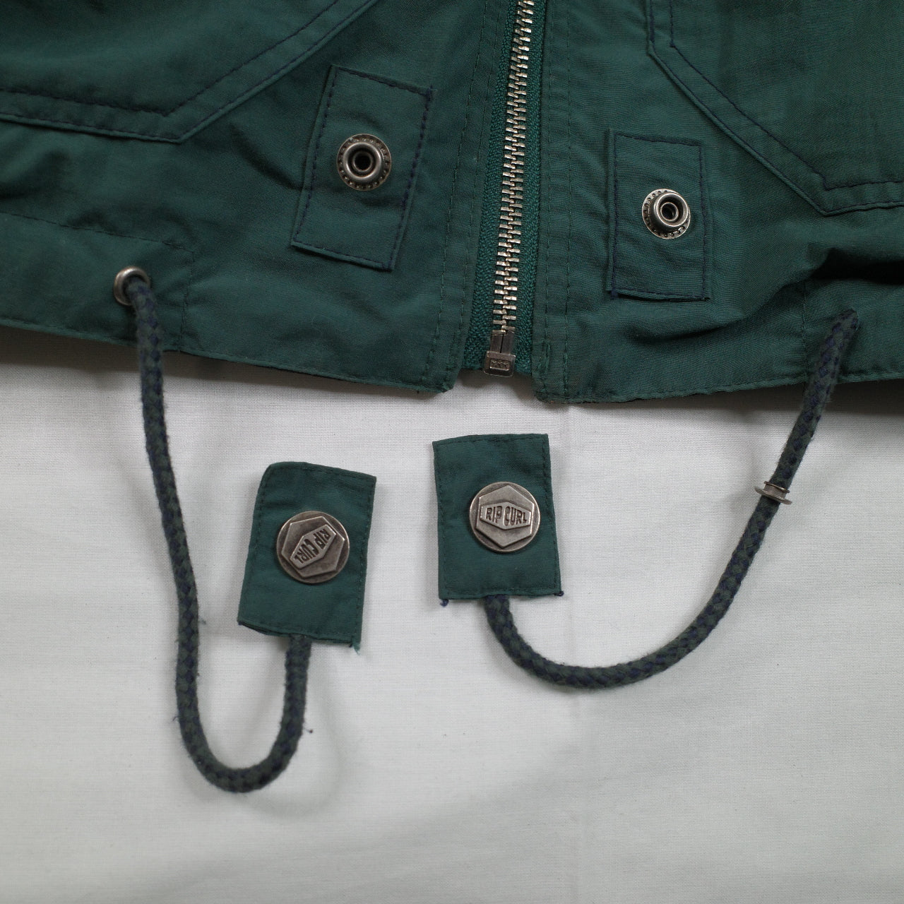 Vintage Ripcurl Green Navy 'The Search' Reversible Jacket 90's Size L Zip Up Jacket Mens Large