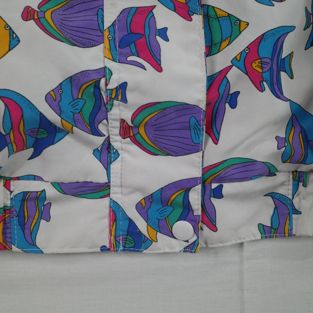 Duffel Sportswear Tropical Fish All Over Print 1980s Jacket Large