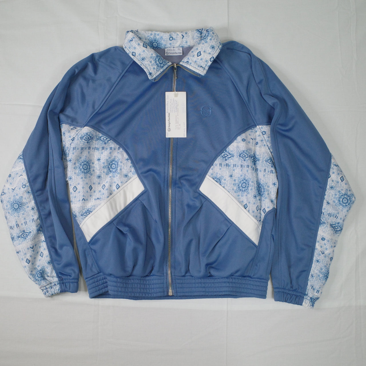 Vintage Sergio Tacchini Sample Promo Light Blue Track Set Jacket Pants Italy Made Womens Small NWT rare