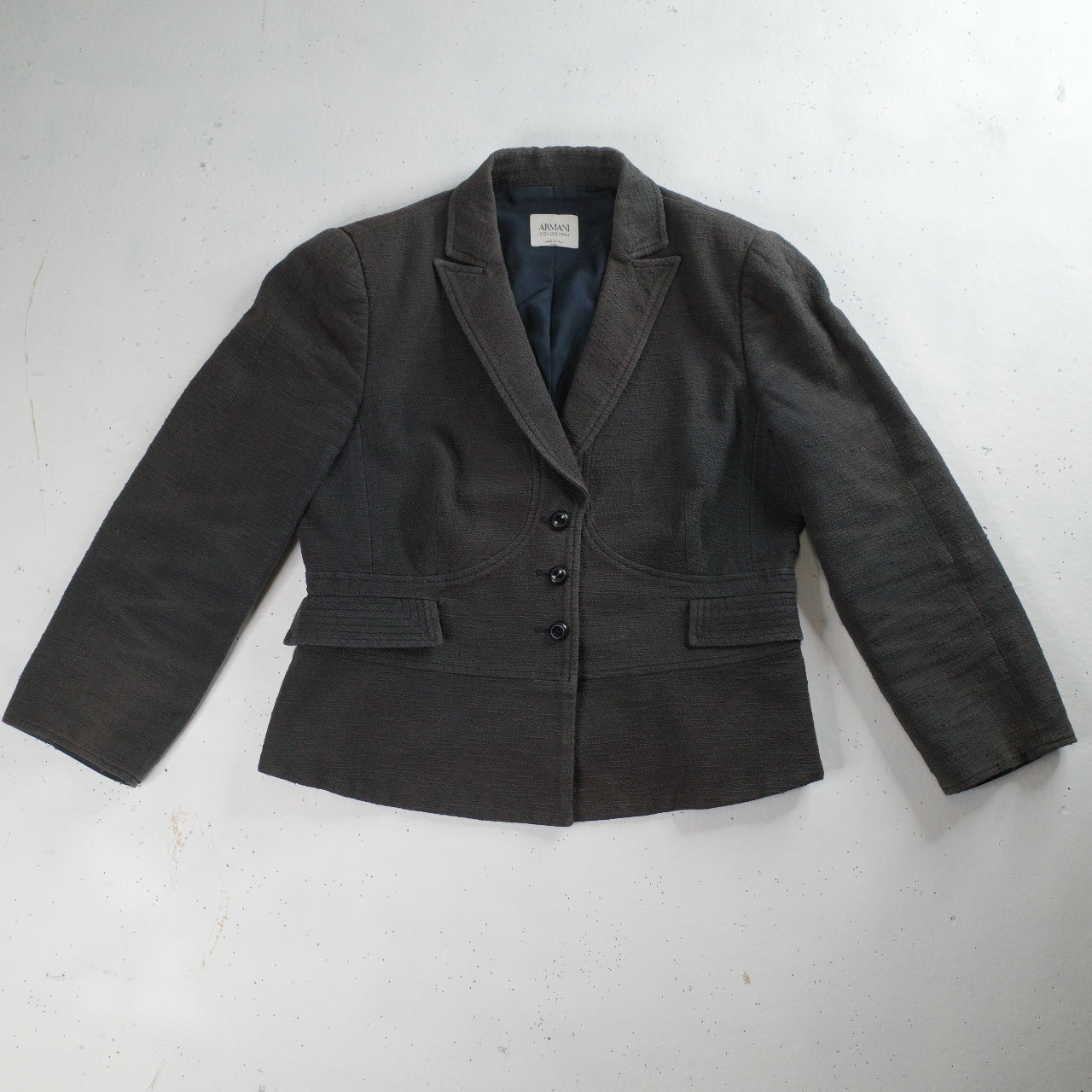 Armani Collezioni Size 46 Charcoal Women’s Coat Jacket Suit