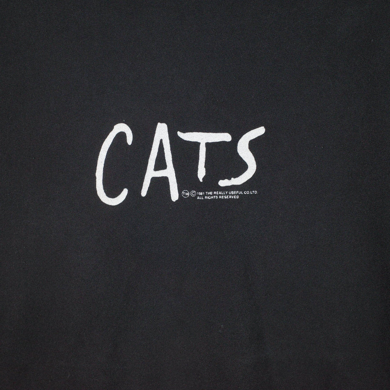 Vintage 1981 Cats Broadway Show Black Crewneck Mens Medium