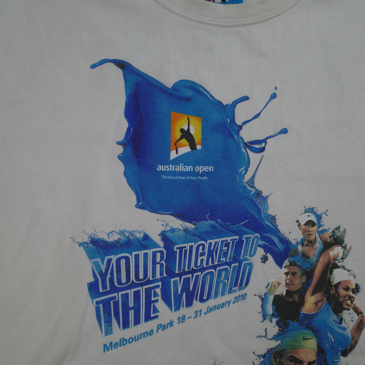 Australian Open 2010 21 Years Winner Back Print T-Shirt White Mens Small
