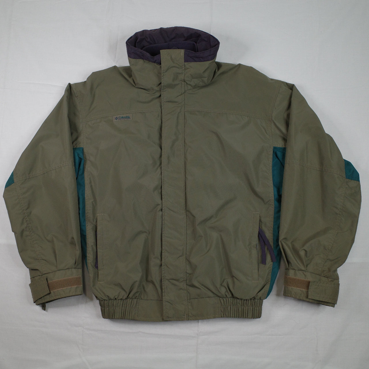 Columbia Bugaboo Olive Black Winter Jacket Radial Sleeve Mens Small Damaged Zip