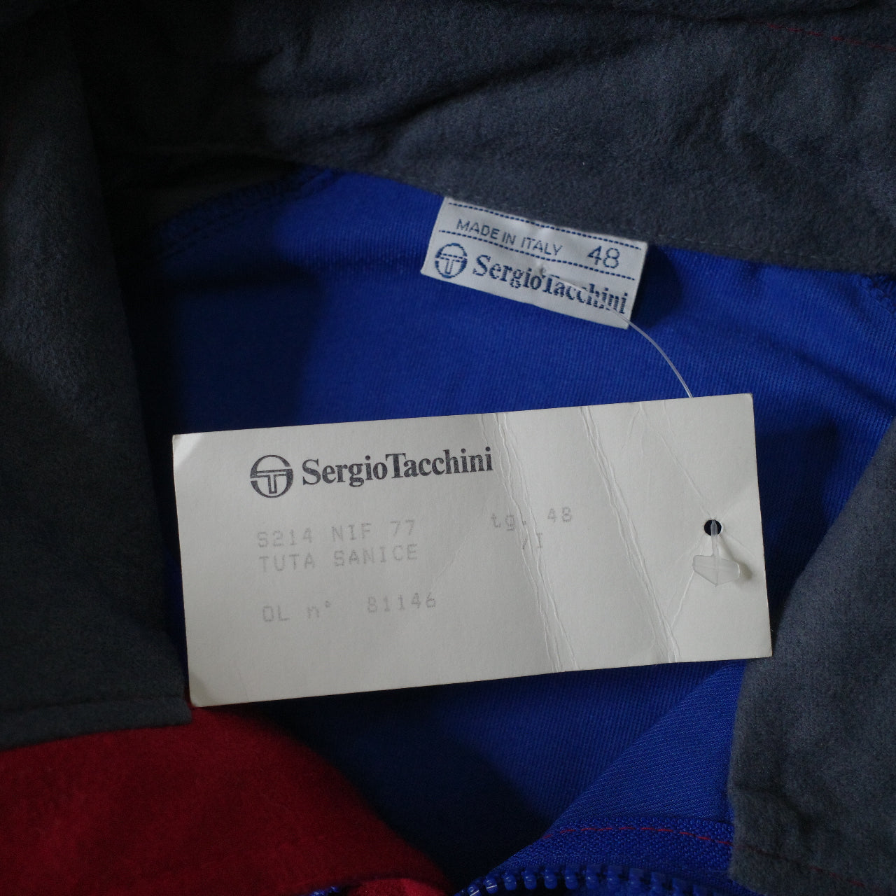 Vintage Sergio Tacchini Sample Italy Made Promo Blue Red Track Jacket Mens Medium NWT
