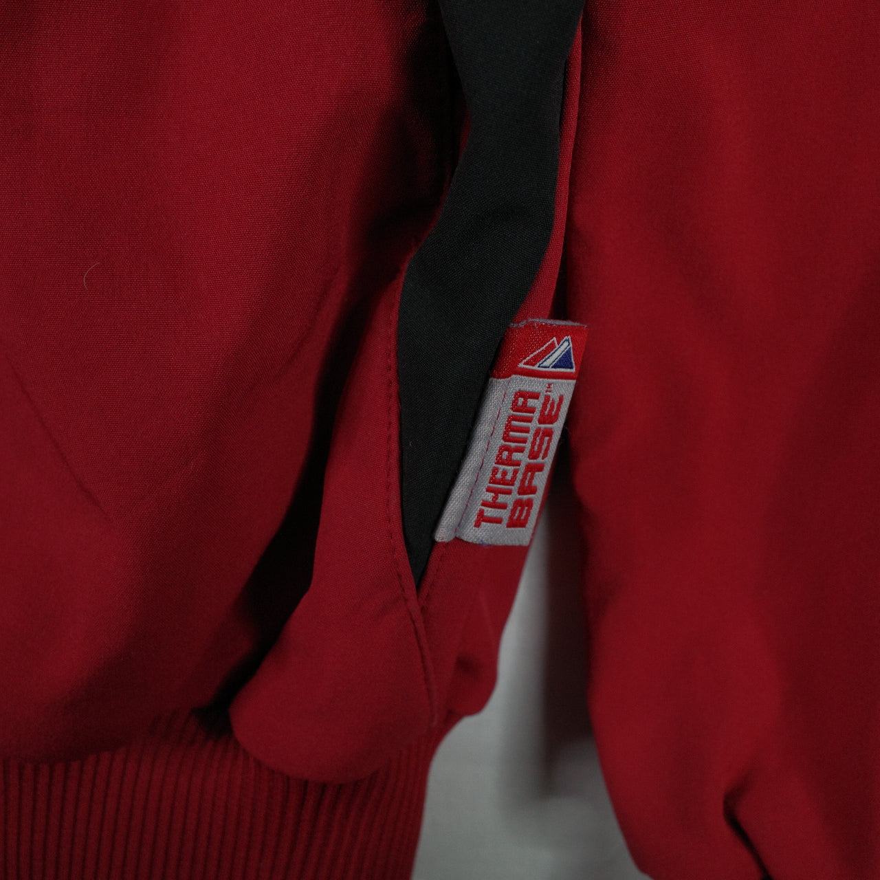 Houston Astros Jacket Mens Large Red Black MLB Baseball Majestic Full Zip Script