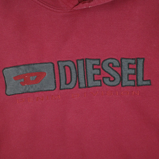 Diesel Hoodie Mens Size XL Vintage Embroidered Full Zip Denim Division