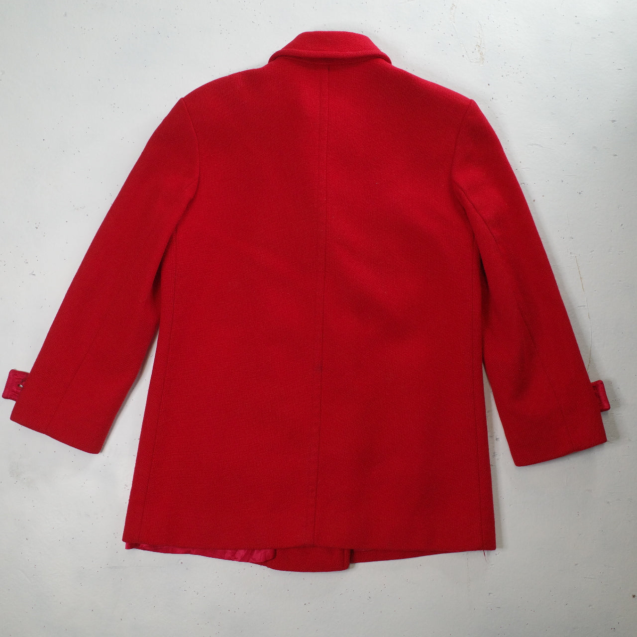 Pendleton Double Breasted 1970's Pea Long Wool Red Coat Women's 8 USA Made
