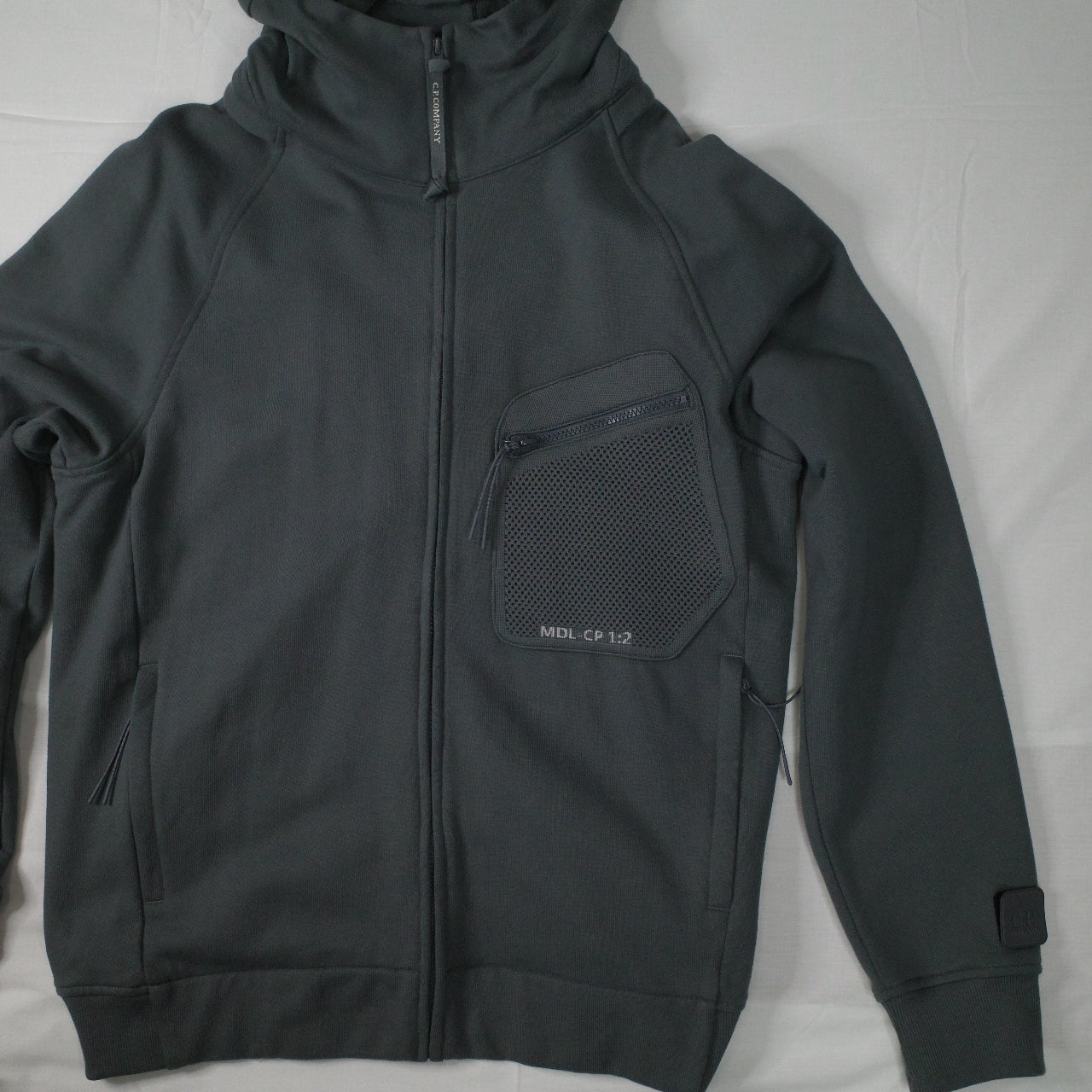 C.P. Company Metropolis Series Diagonal Raised Fleece Hoodie Grey Mens XL NWT