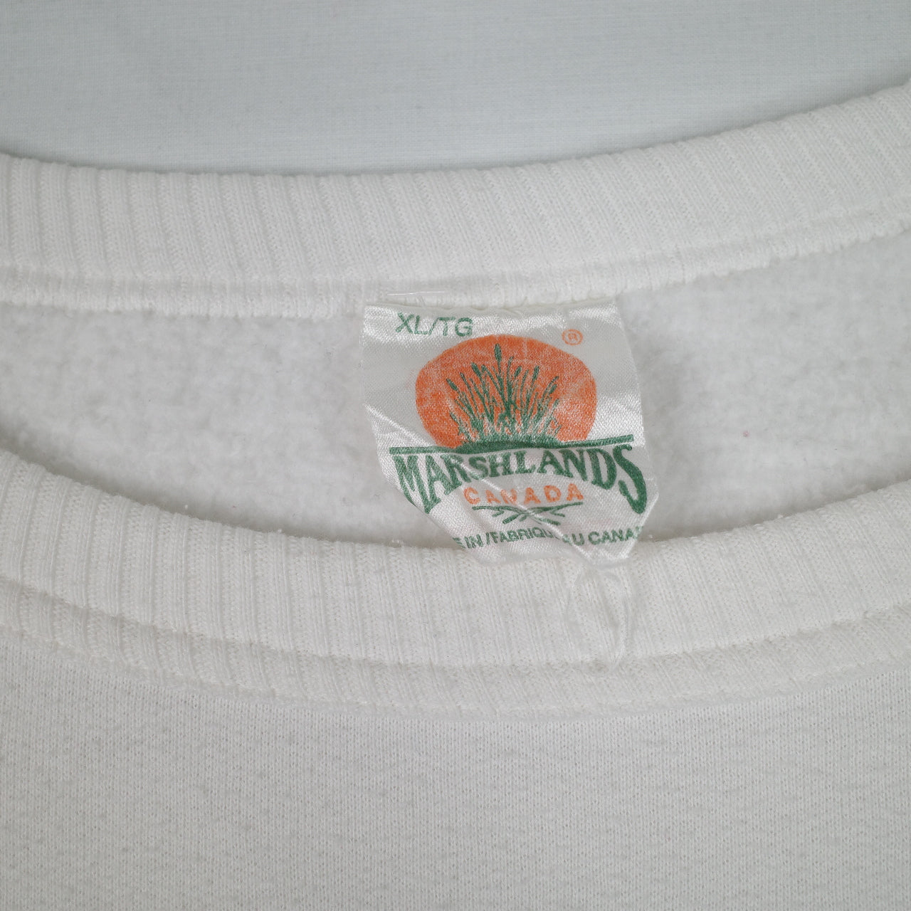 Vintage Marshlands Canada Flying Ducks White Crewneck Mens XL