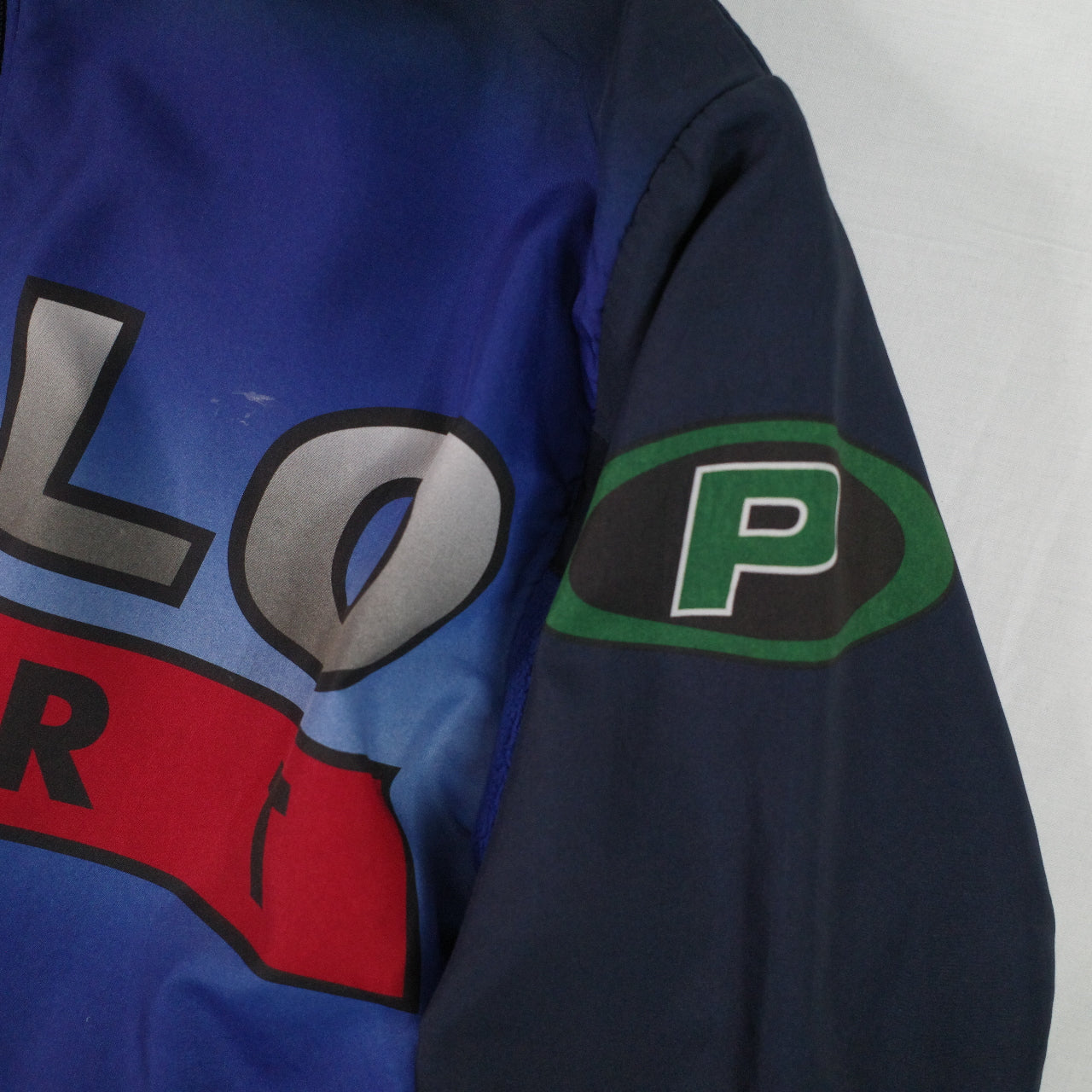 Vintage Polo Sport Ralph Lauren Pepsi Cycling Jacket Fleece Lined RARE Mens Medium
