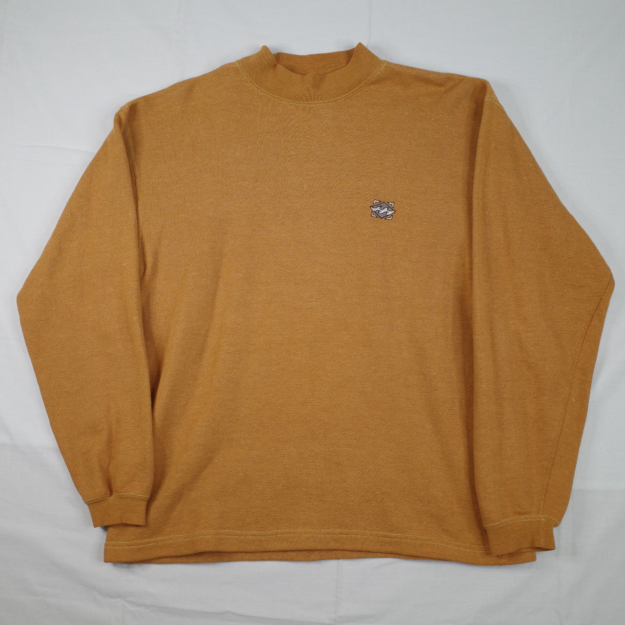 Billabong China Mock Fleece Sweater Mustard Yellow Vintage 90's Mens Medium