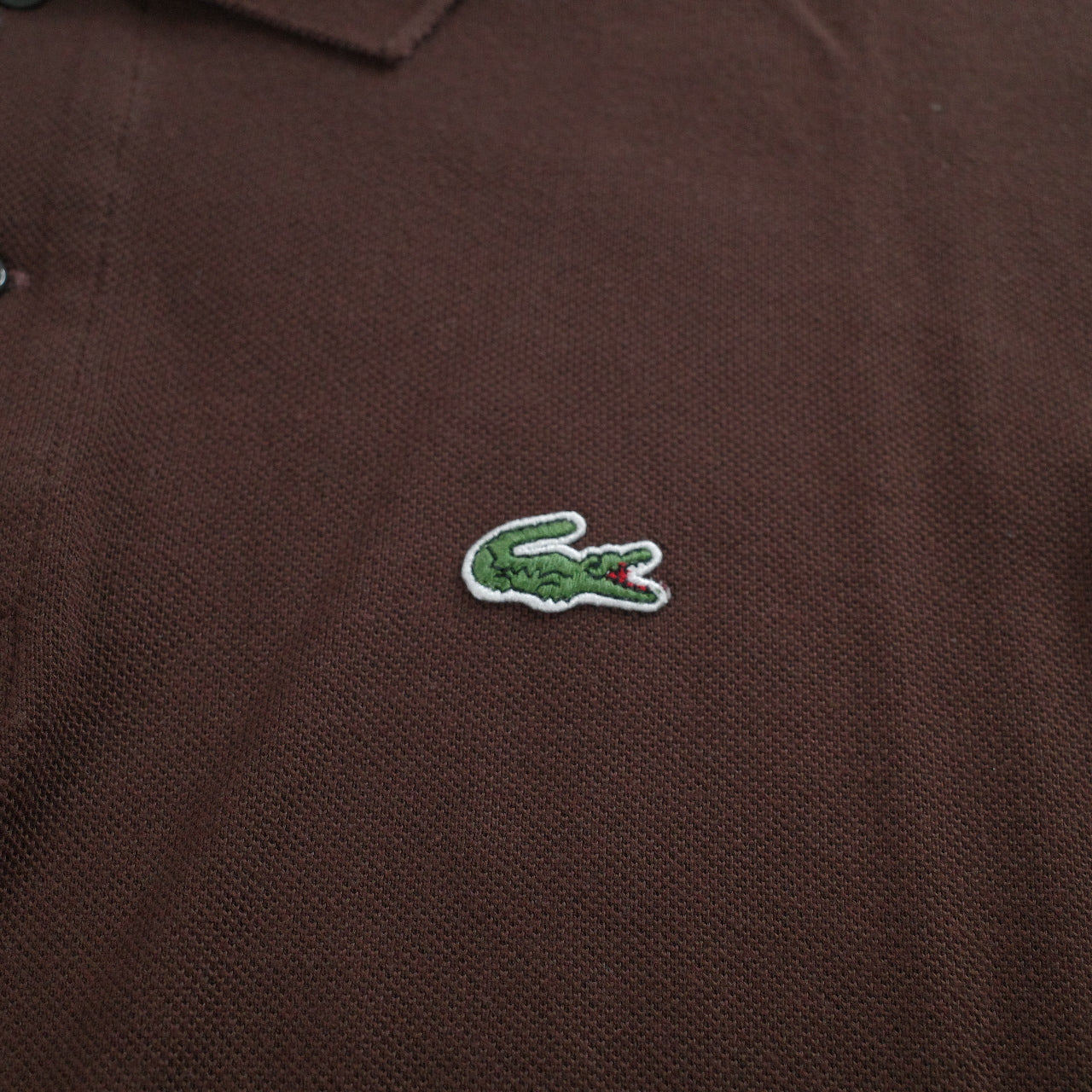Vintage Lacoste Polo Shirt Brown Short Sleeve Mens Size 4 Medium