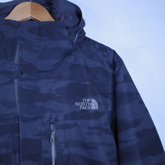 The North Face Black Camo Full Zip Waterproof Jacket Men's Medium Dryvent