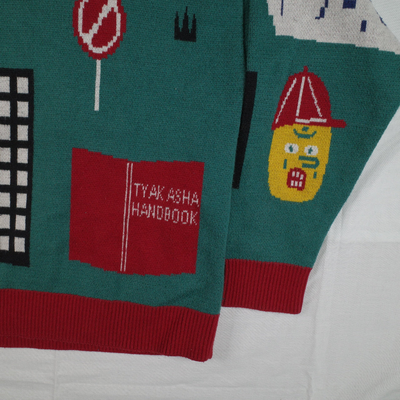 Tyakasha 24 Hour Mart Front Back Knit Sweater Mens Medium