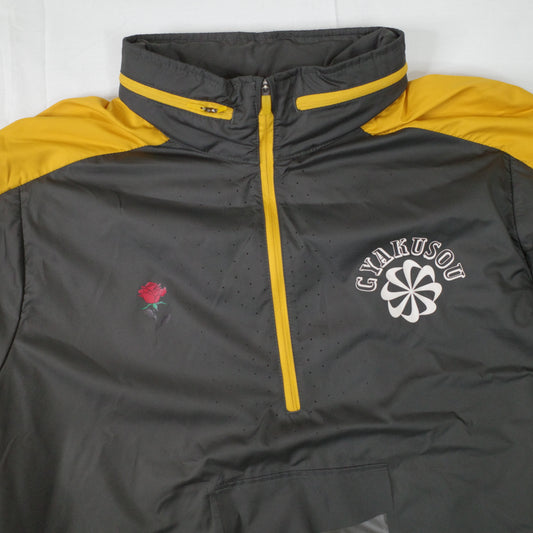 Nike Gyakusou Running Hooded Jacket Mens Size XL Packable 3-1 Pewter Yellow