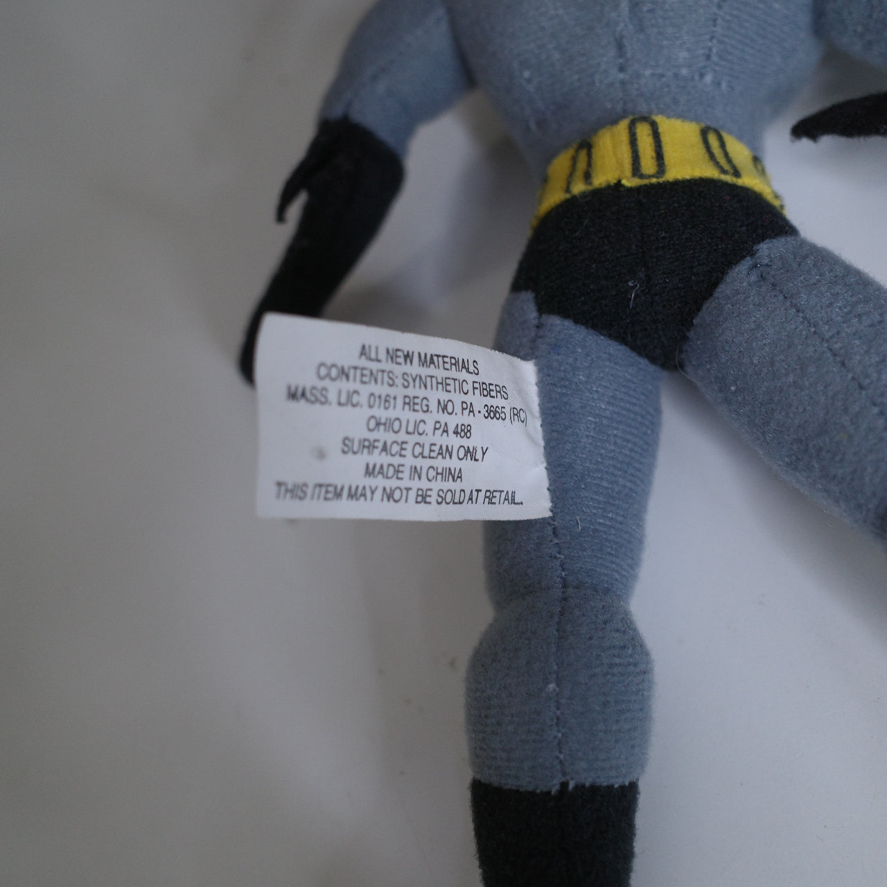 DC Comics Batman Plush Doll Figure 11" Soft Velvet Body Cape Nanco Black Gray