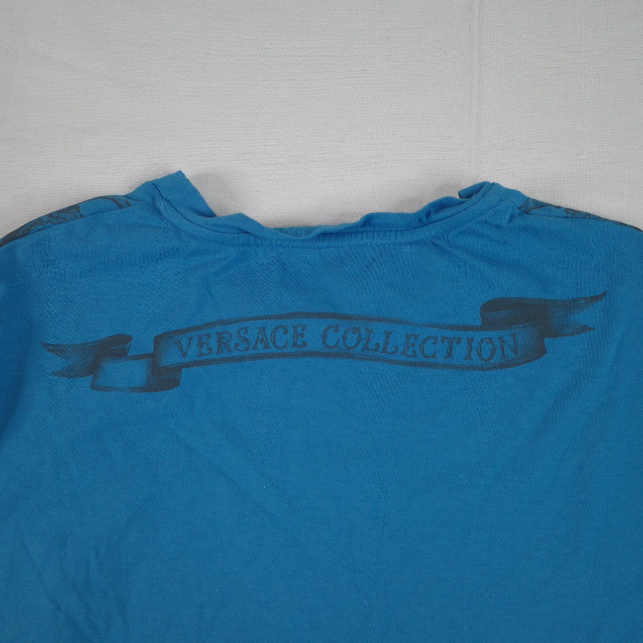 Versace Collection T-Shirt Blue Short Sleeve Mens Medium Slim Fit