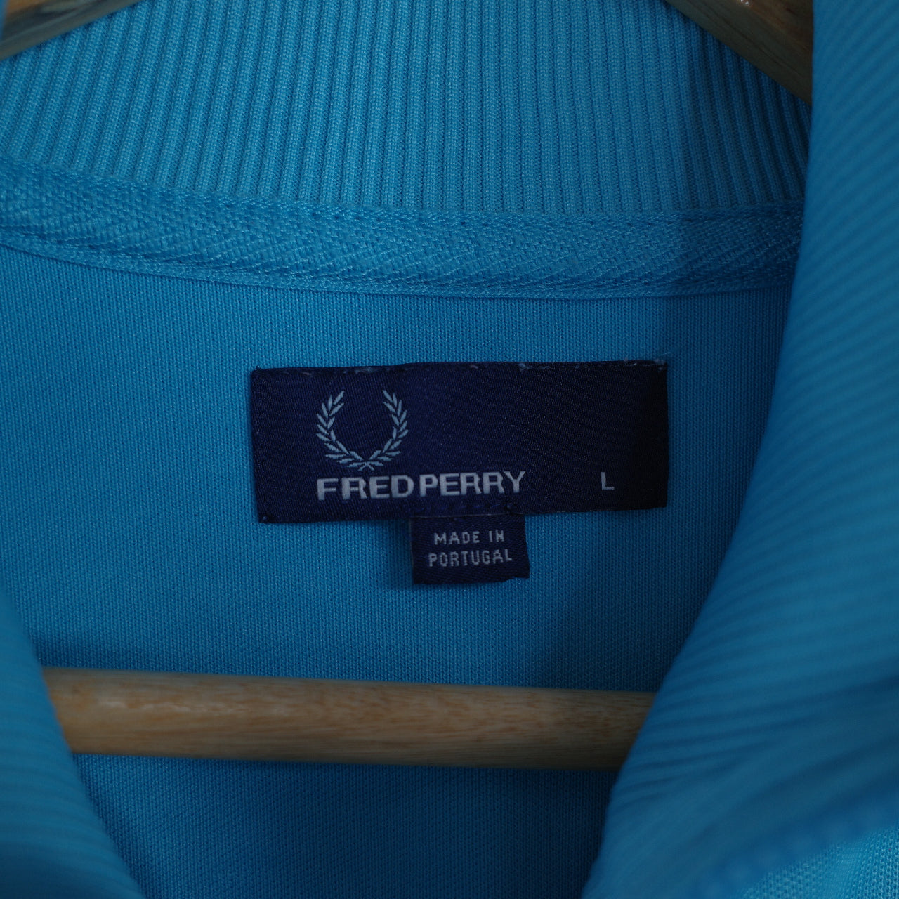 Fred Perry Track Jacket Baby Blue Twin Taped Full Zip Vinyl Details Made In Portugal Men's Large