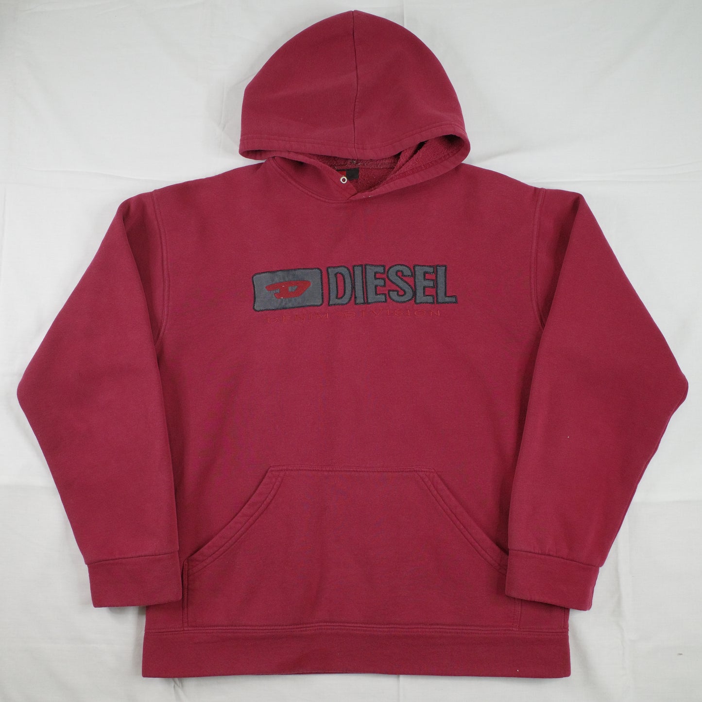Diesel Hoodie Mens Size XL Vintage Embroidered Full Zip Denim Division