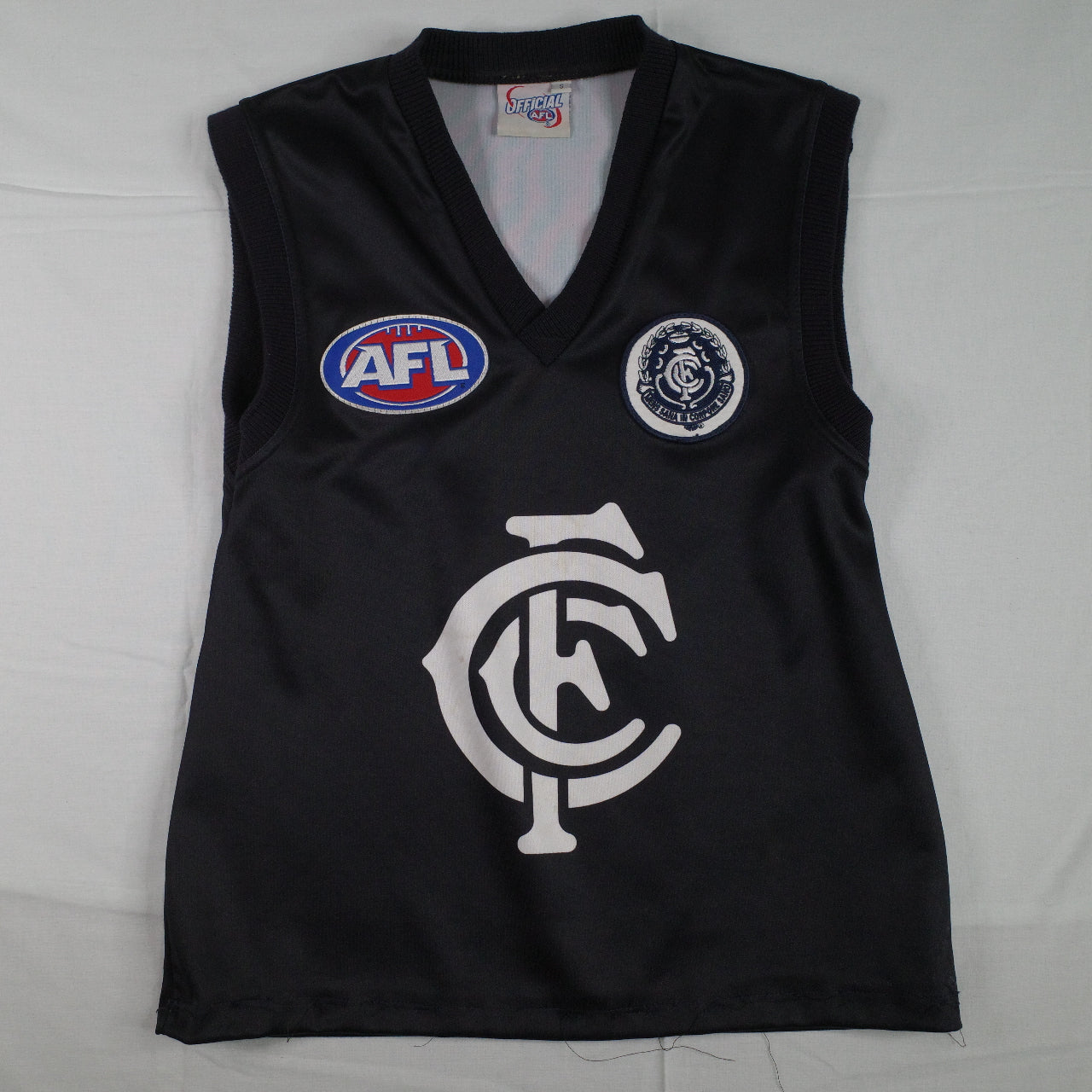 Carlton Blues AFL Vintage Sekem Knit Jersey Mens Small Made in Australia