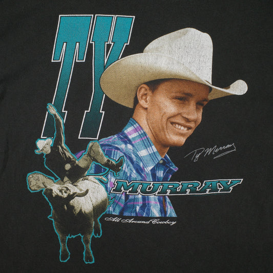 Ty Murray Vintage Black Hanes T-Shirt Single Stitch Mens XL