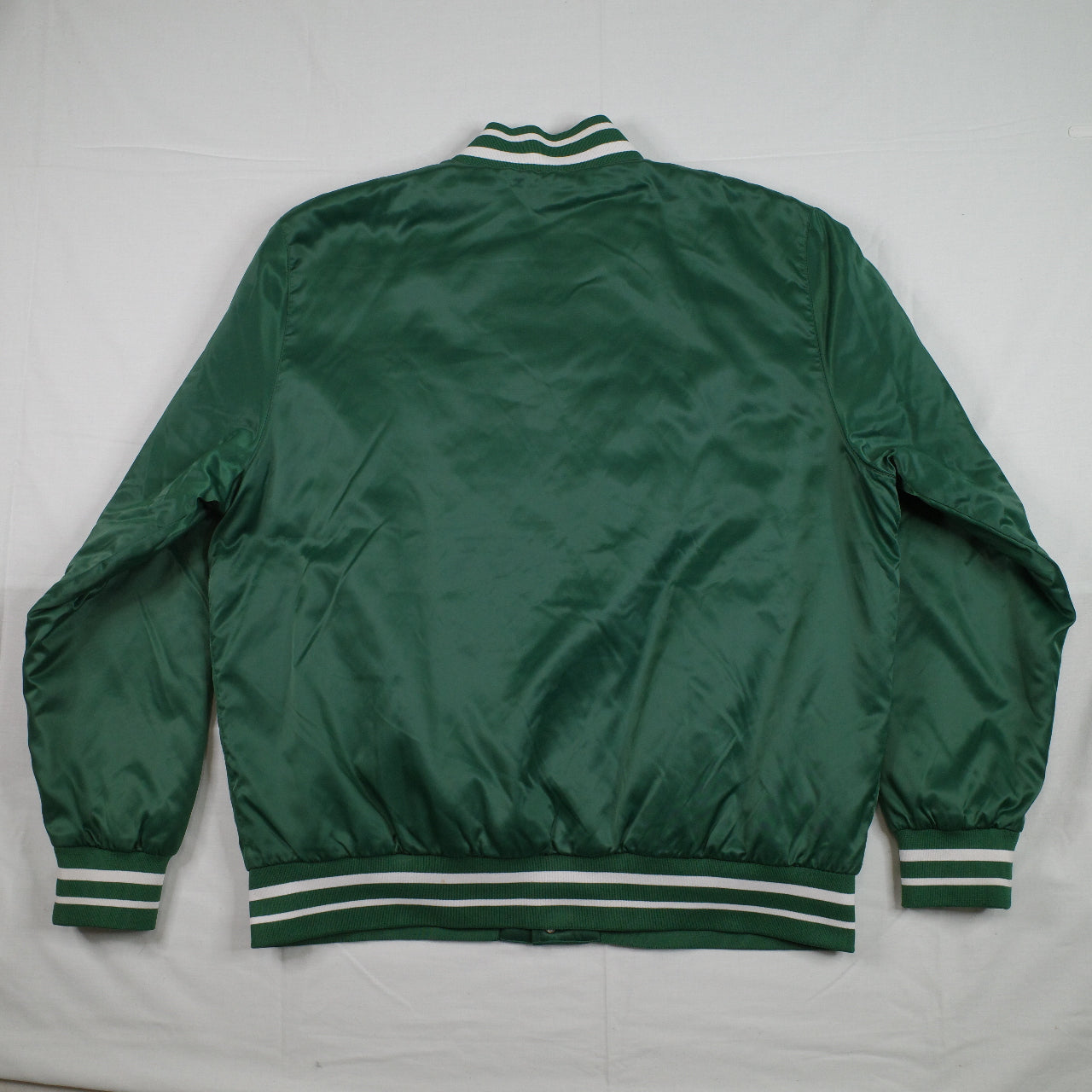 Nike Sportswear Green Satin Varsity Destroyer Bomber Jacket Blue Lined Mens XL