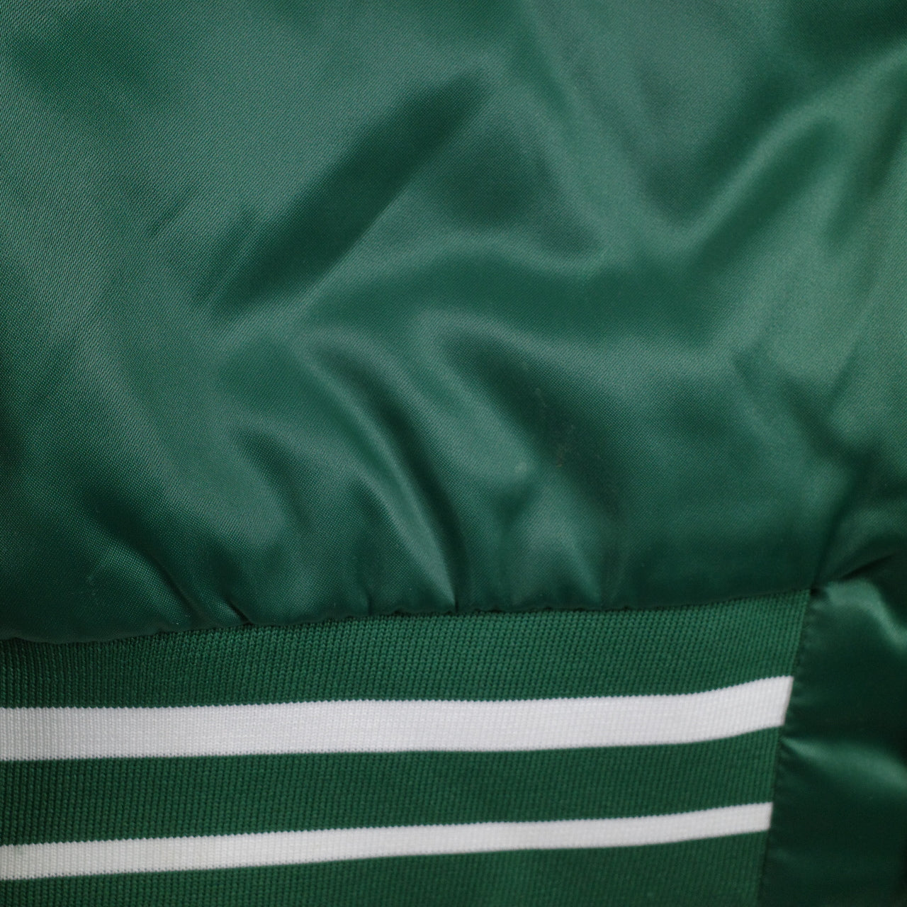Nike Sportswear Green Satin Varsity Destroyer Bomber Jacket Blue Lined Mens XL