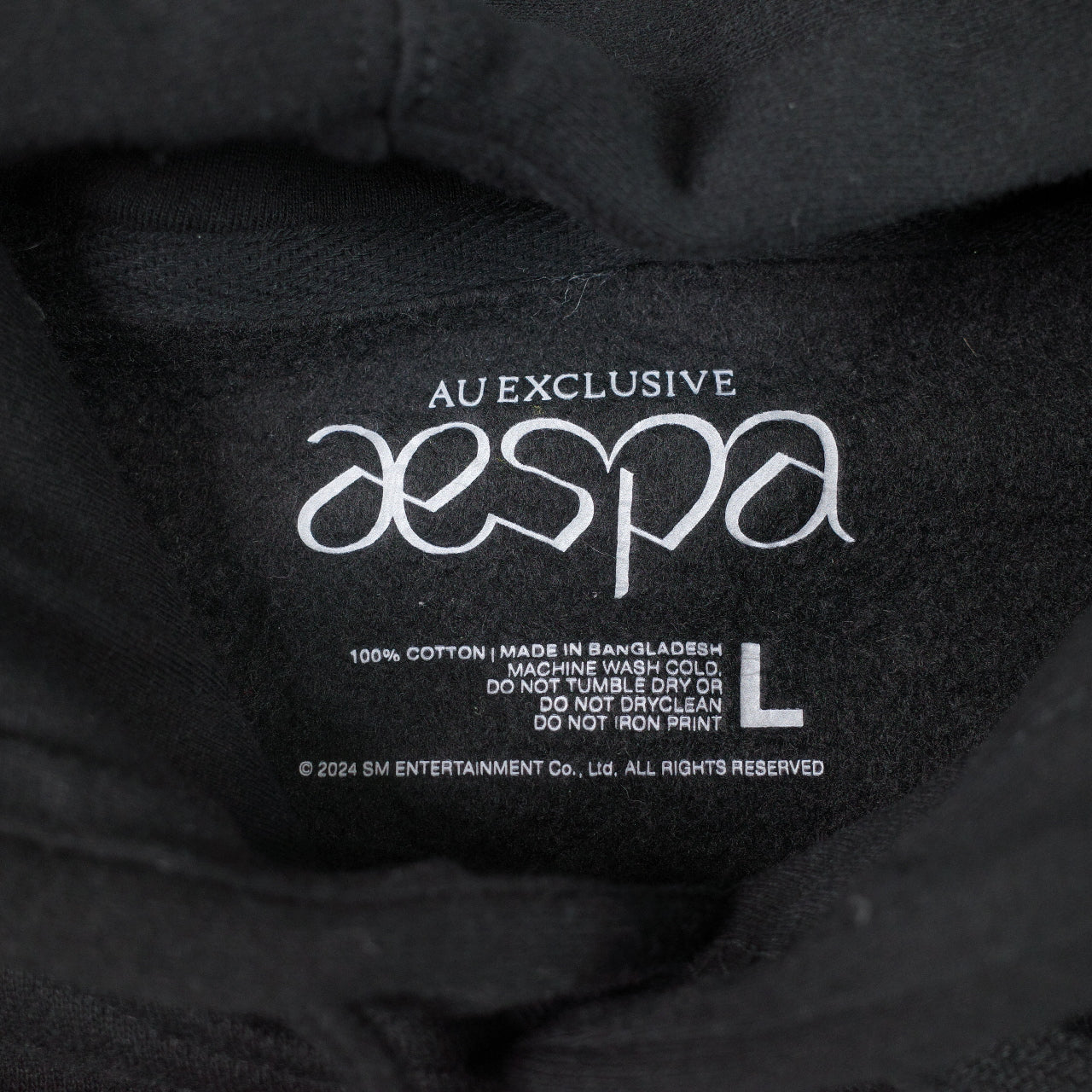 aespa SYNK Parallel Line Australia Tour Dateback Black Hoodie Large