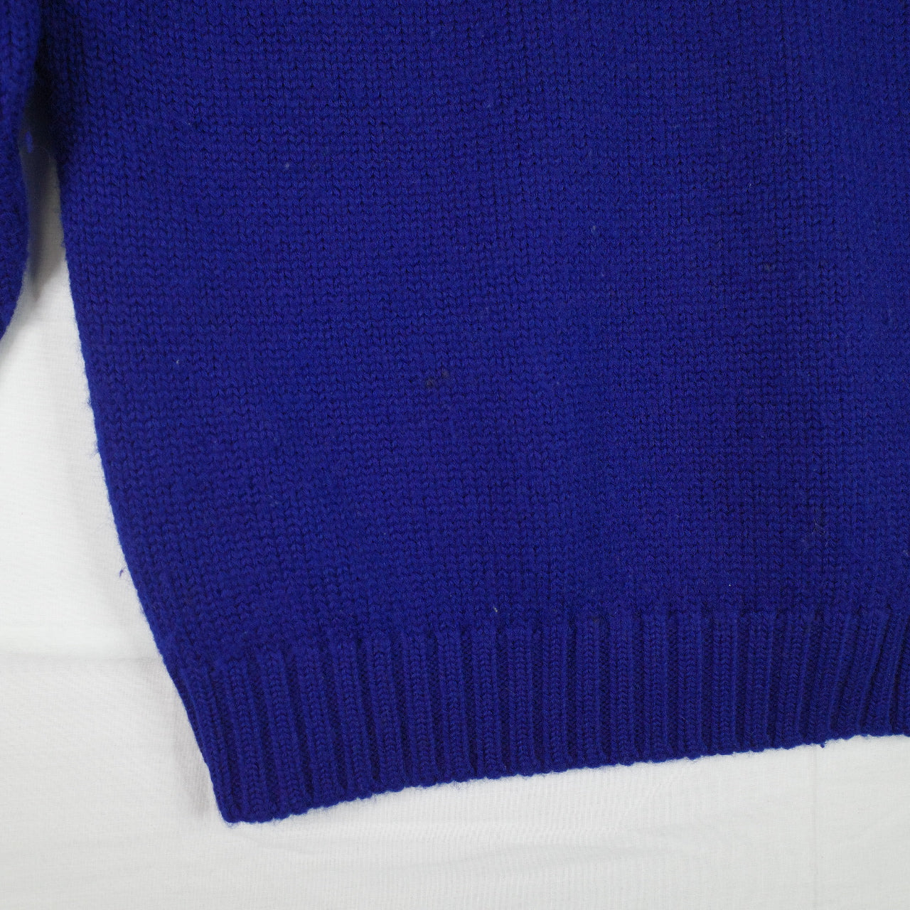 Vintage Ralph Lauren Uni Crest Wool Knit Sweater Blue Red Mens Small