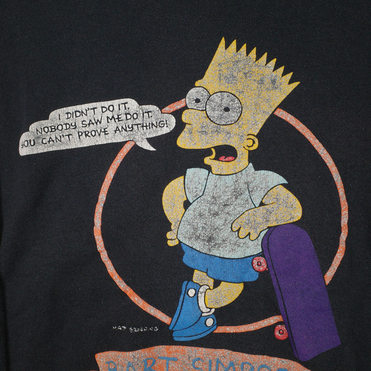 Vintage The Simpsons Bart Simpson Sweater Crewneck Mens Medium print cracking