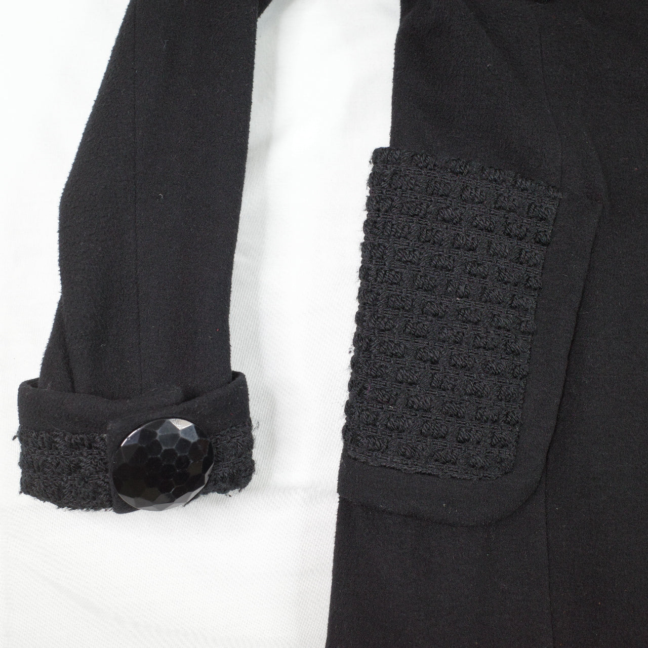 Anna Sui Black Wool Button Knee Length Coat 6