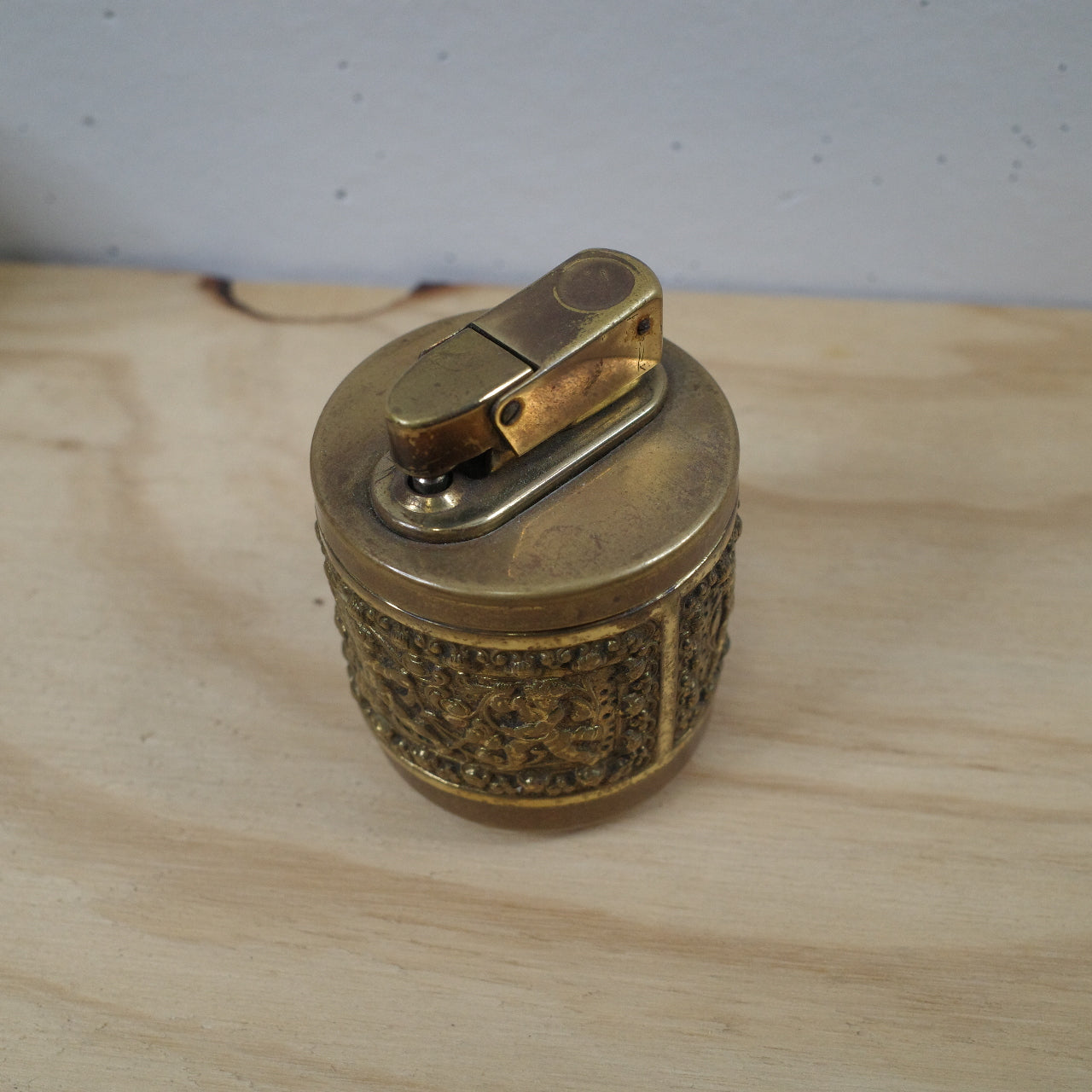 Erhard Table Lighter 1960's Cherub Brass Unrestored