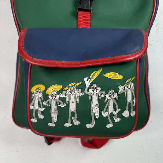 Movieworld Bugs Bunny Vintage Classic Characters Green Red Blue Vintage 90's Backpack