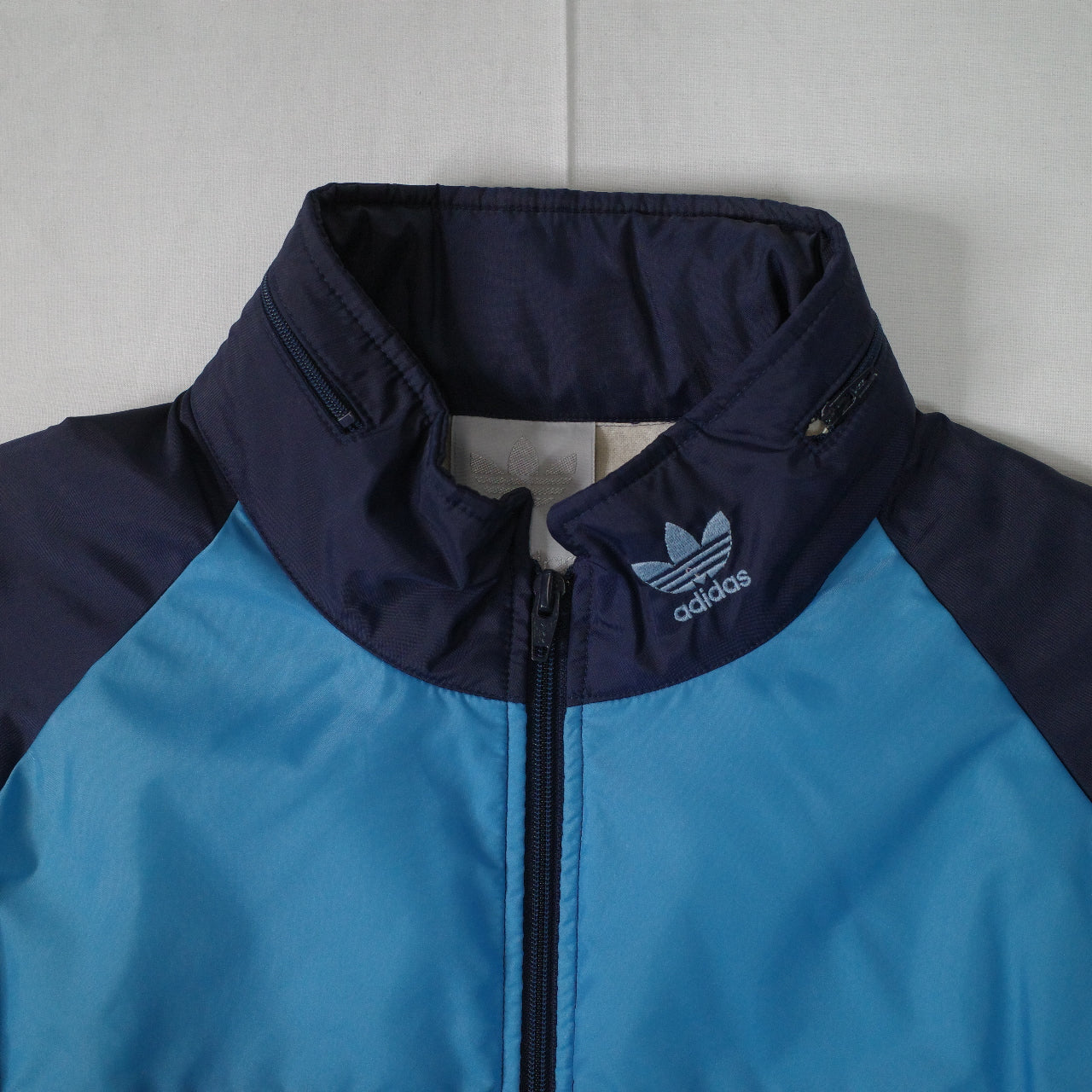 Vintage Adidas 90's New Zealand Made Two Tone Blue Lined Track Set Jacket Pants Mens Medium