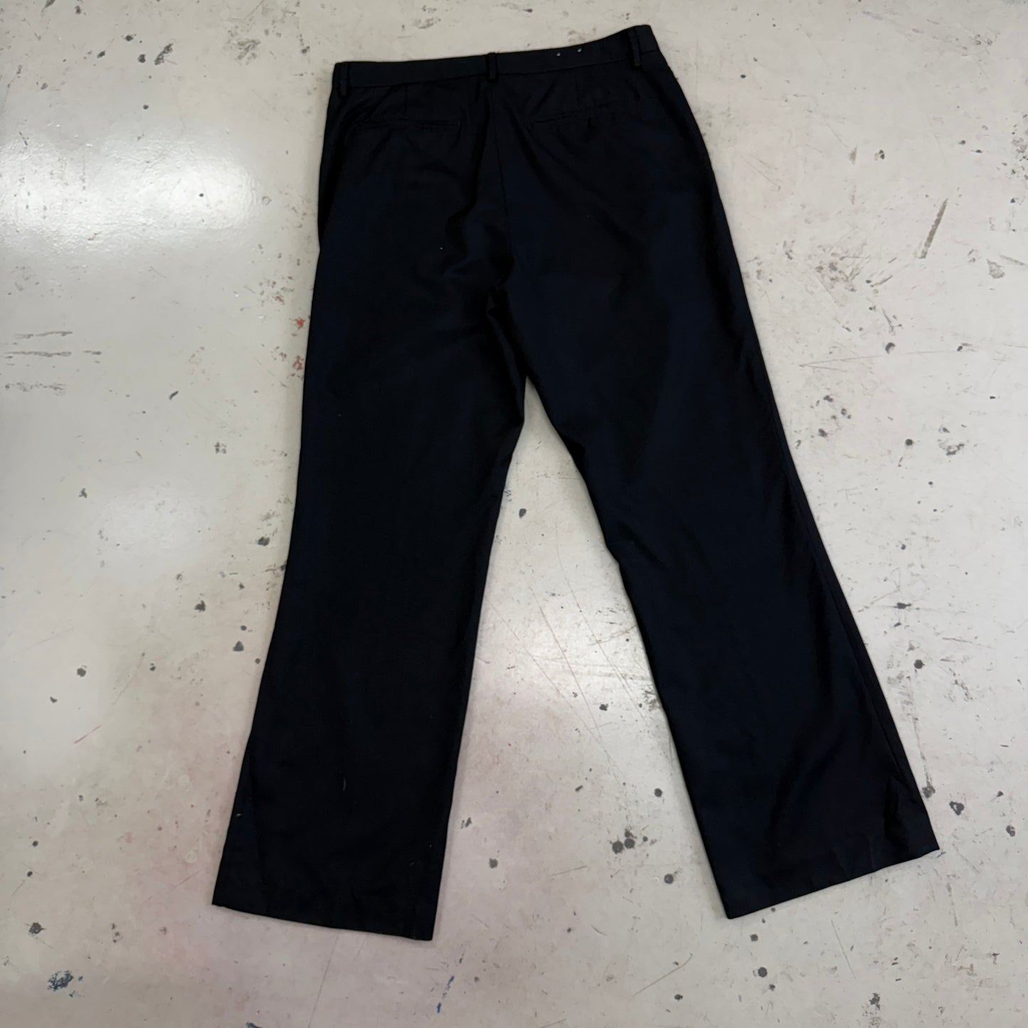 Calvin Klein Men's Black Grid Slim Fit Wool Blend Suit Pants 34 x 32 Missing Button