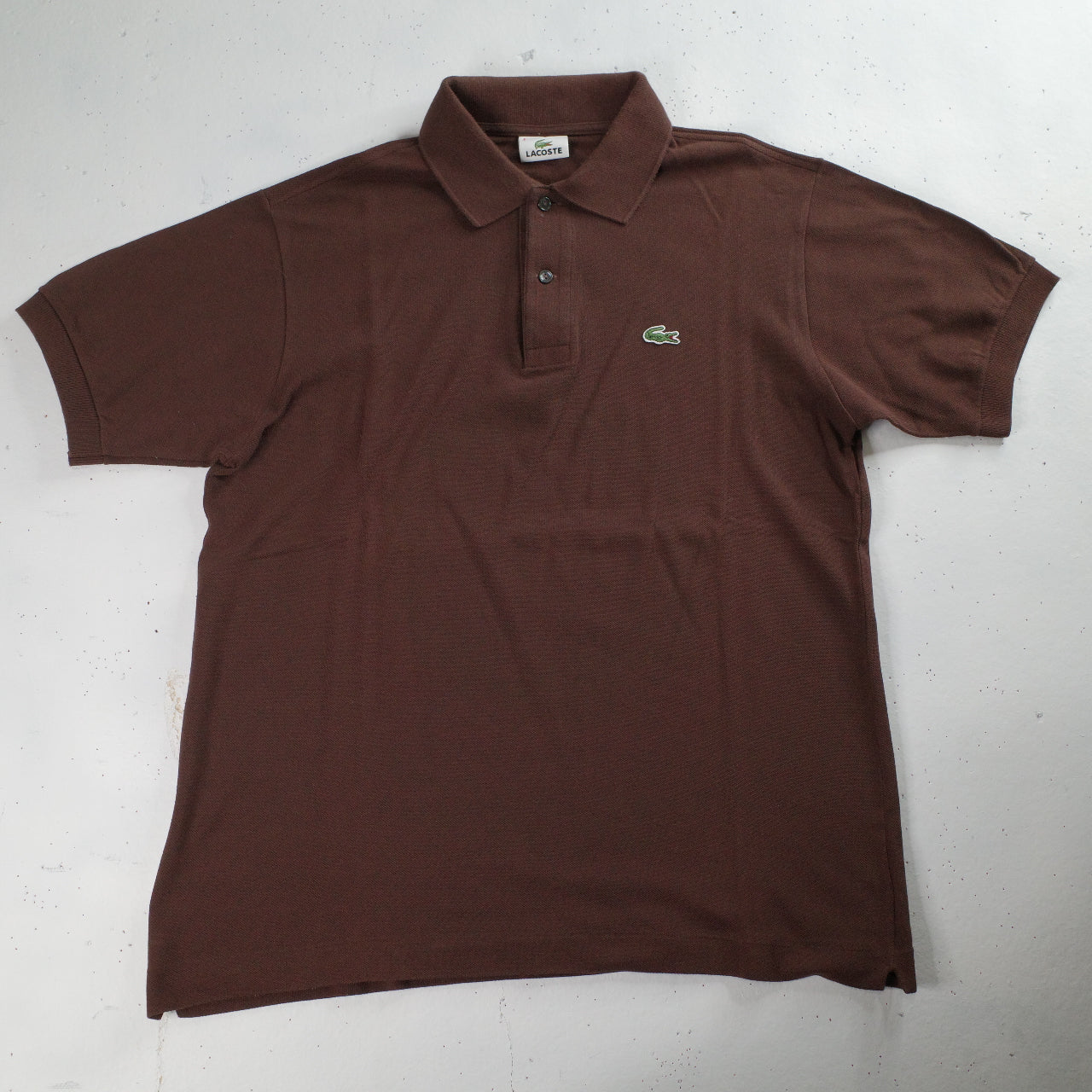 Vintage Lacoste Polo Shirt Brown Short Sleeve Mens Size 4 Medium