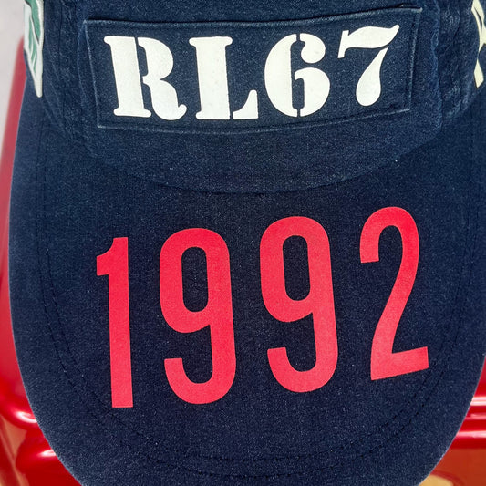 Polo Ralph Lauren Indigo Stadium Pwing 1992 Long Bill Hat Snowbeach Large XL NEW RARE