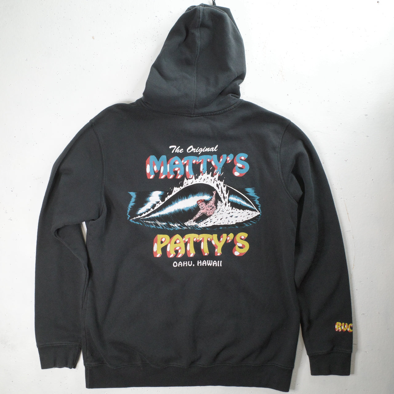 RVCA Men's Matty's Patty's Oahu Hawaii Surf Hoodie Black Men's XL