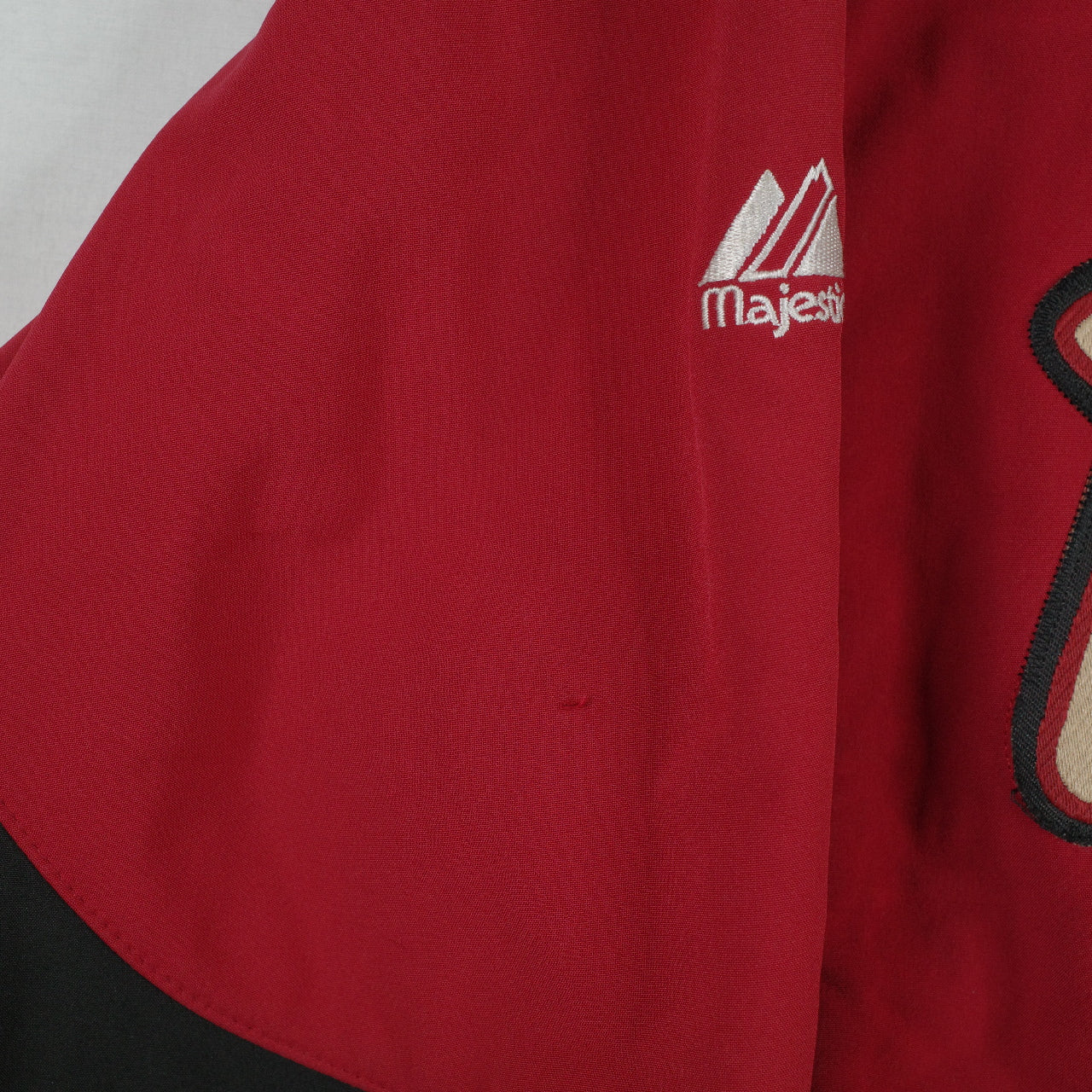 Houston Astros Jacket Mens Large Red Black MLB Baseball Majestic Full Zip Script