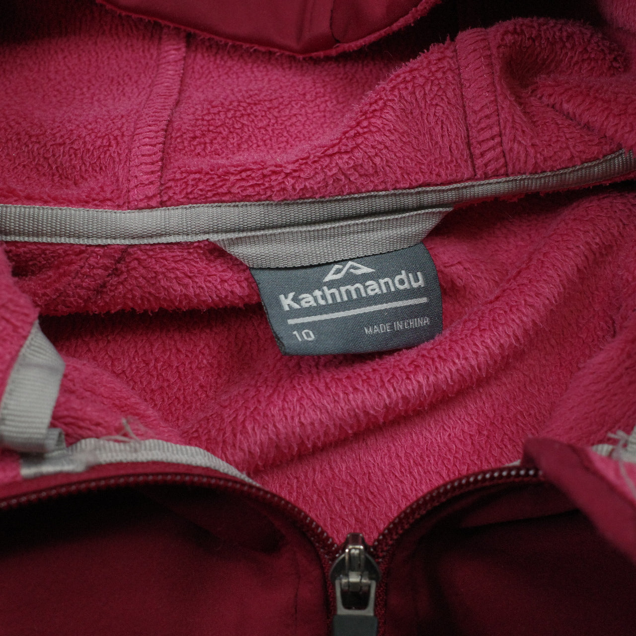 Kathmandu Women's Softshell Maroon Jacket Hooded Full Zipper Fleece Lined Women's 10