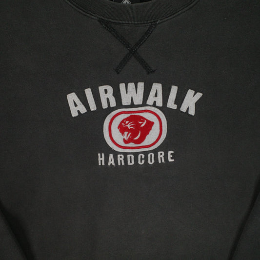 Vintage Airwalk Hardcore Mens Large Black Sweatshirt Crewneck Skateboard Mens Large