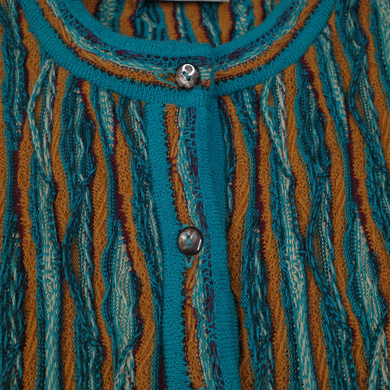 The Great Australian Sweater By Fields Cable Coogi Style Button Sweater Cardigan Men’s Small