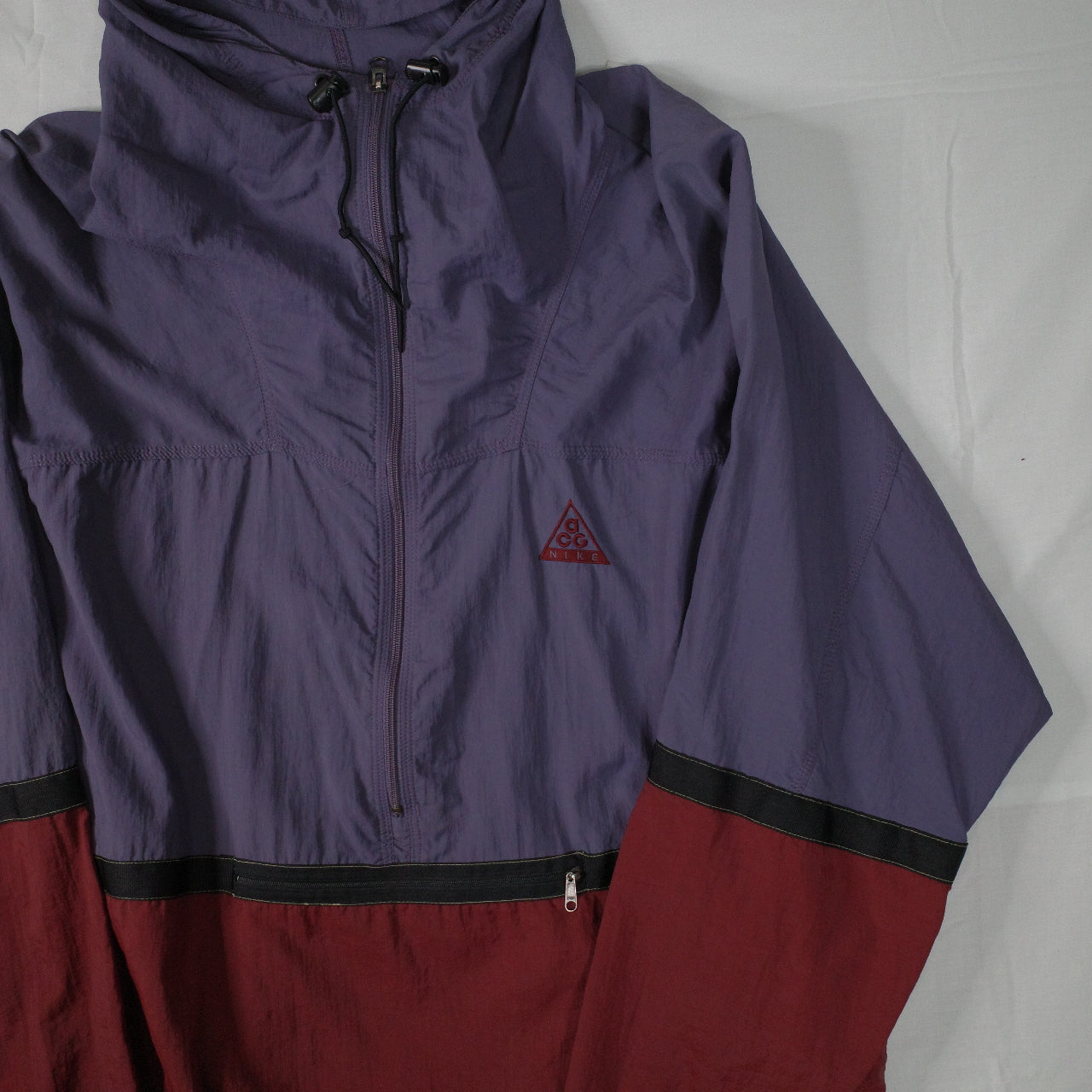 Vintage Nike ACG Purple Maroon Packable Windbreaker Jacket Mens Large FITS XL