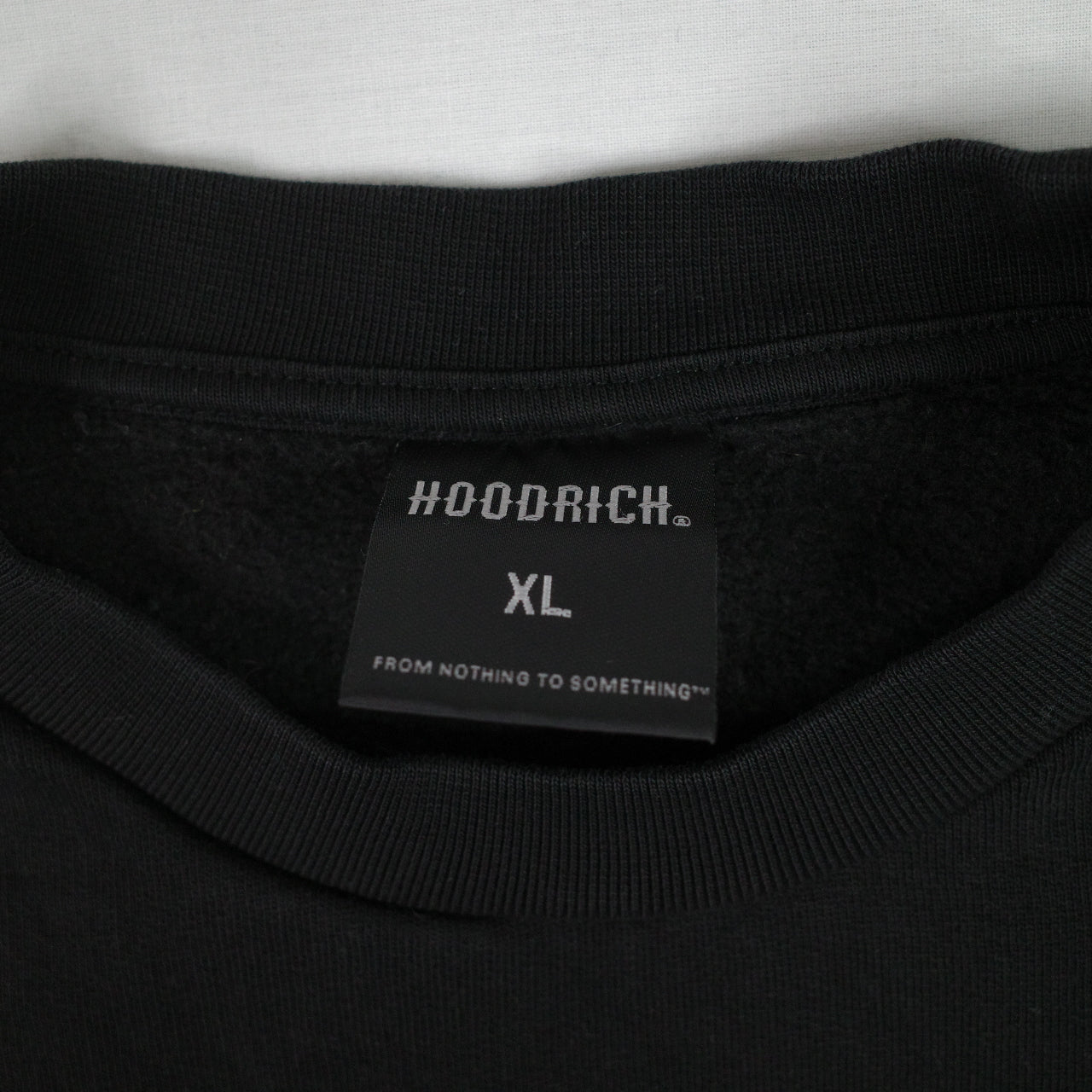 Hoodrich Black Large Crewneck Jumper Sweatshirt Chenille Embroidery Red Mens XL